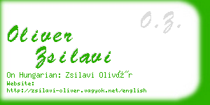 oliver zsilavi business card